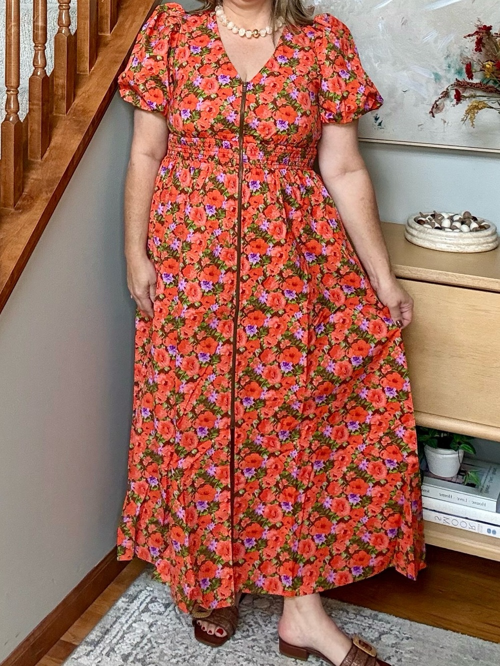 Haptics Brand New Women's Floral Maxi Dress with Zip Front